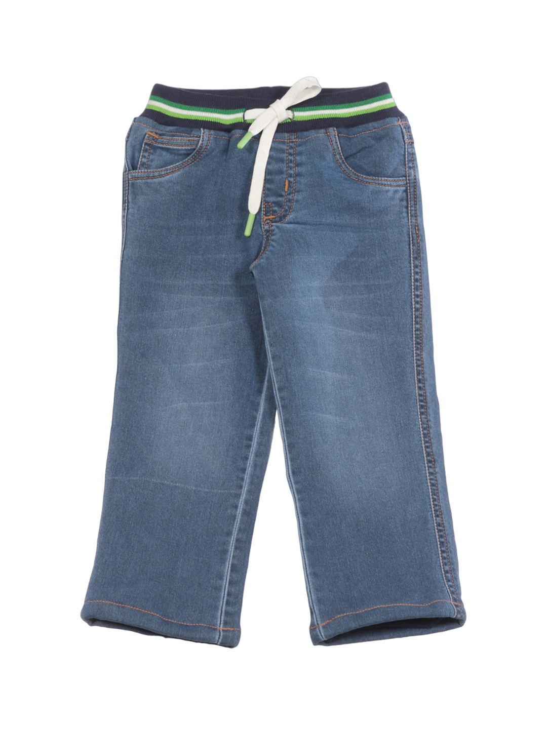 

Lil Lollipop Unisex Kids Blue Straight Fit Mildly Distressed Stretchable Jeans