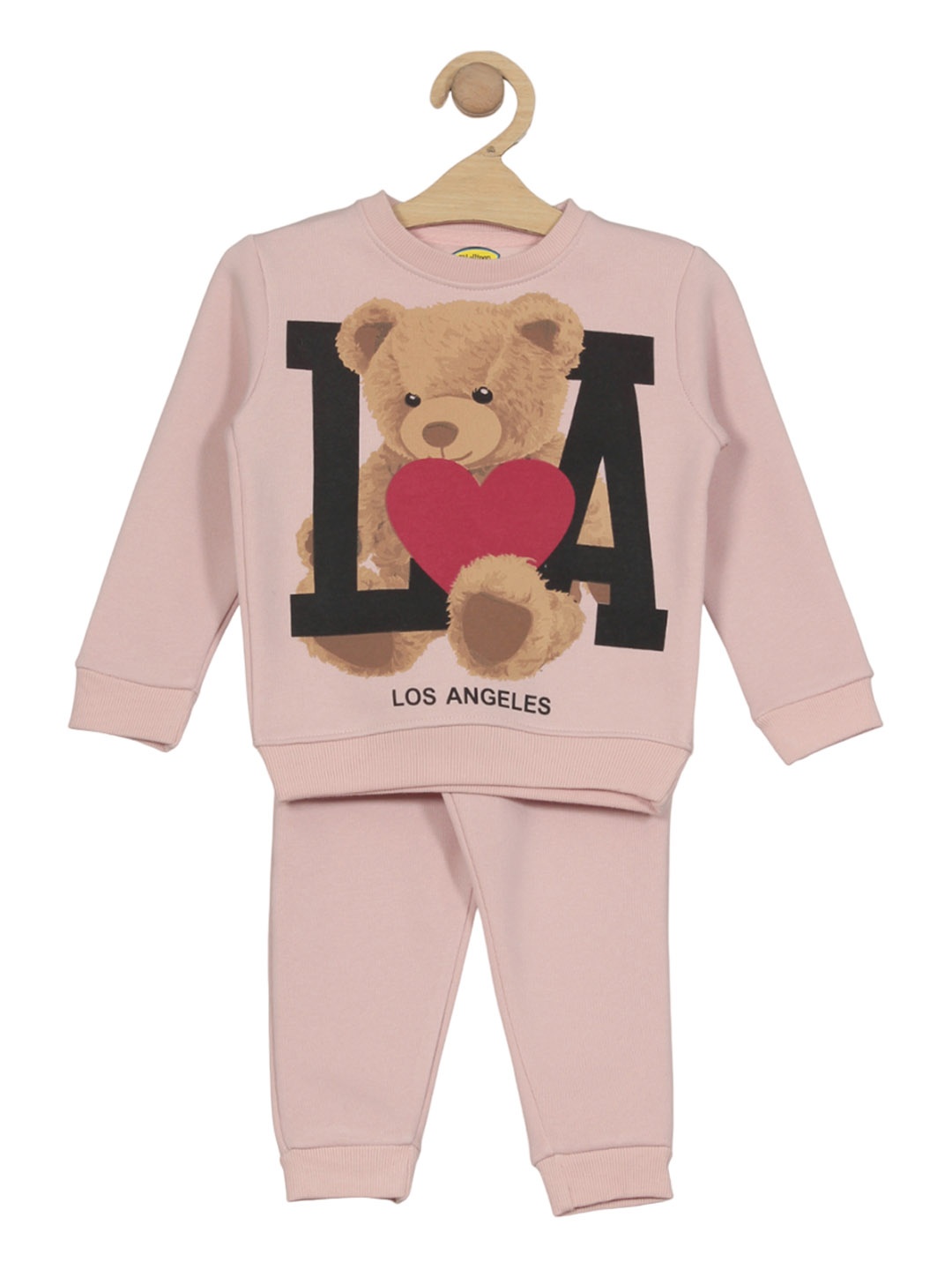 

Lil Lollipop Kids Graphic Printed Long Sleeves Fleece Sweatshirt & Joggers, Pink