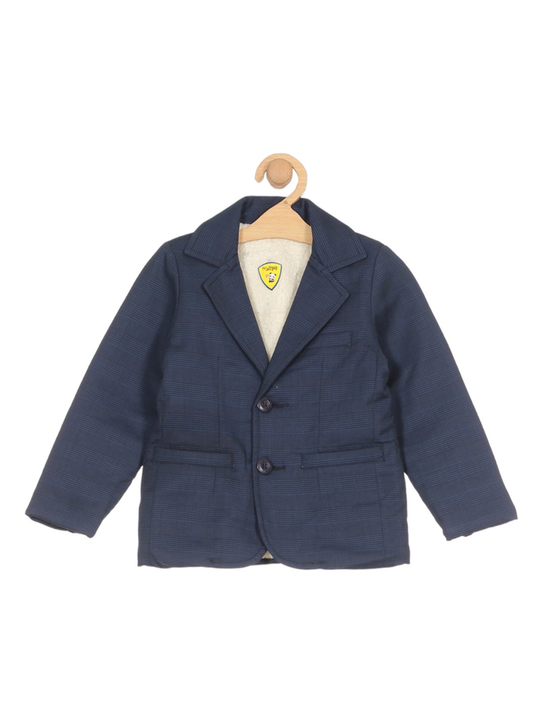 

Lil Lollipop Boys Striped Notched Lapel Long Sleeves Single-Breasted Blazer, Blue