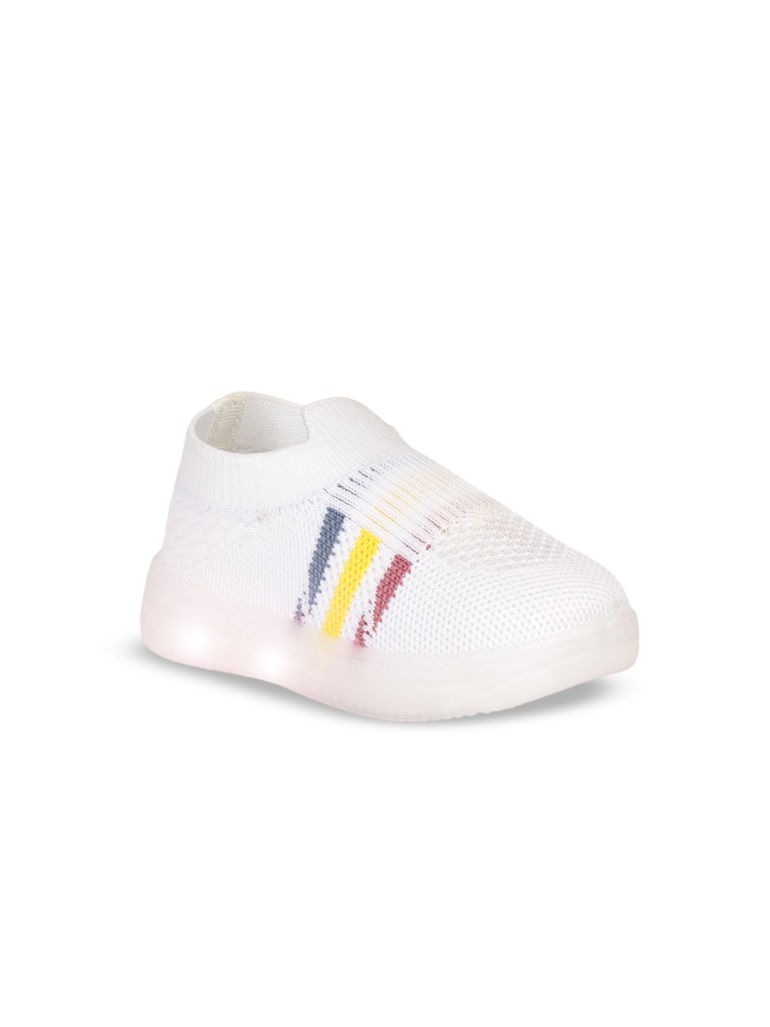 

Lil Lollipop Kids Textured LED Slip On Sneakers, White