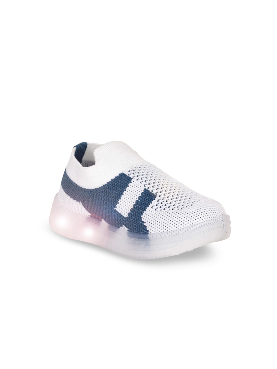 

Lil Lollipop Kids Textured LED Slip On Sneakers, White