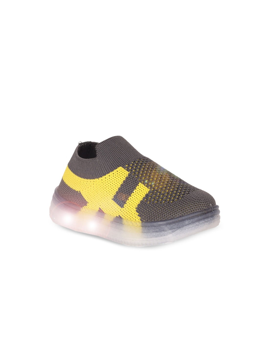 

Lil Lollipop Kids Textured LED Slip On Sneakers, Grey