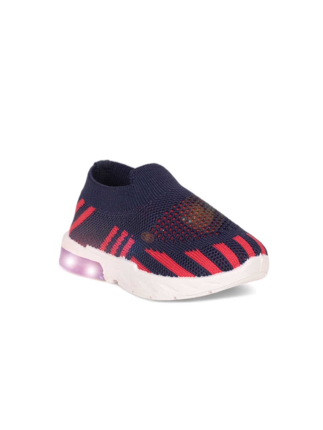 

Lil Lollipop Kids Textured LED Slip On Sneakers, Navy blue