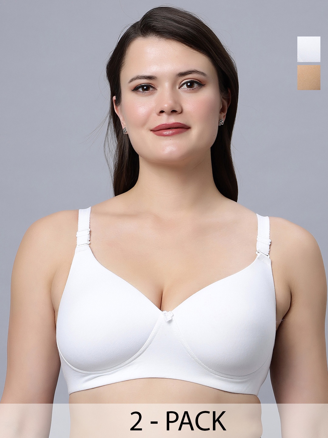 

In Care Pack Of 2 Full Coverage Heavily Padded Push-Up Bras With All Day Comfort, White