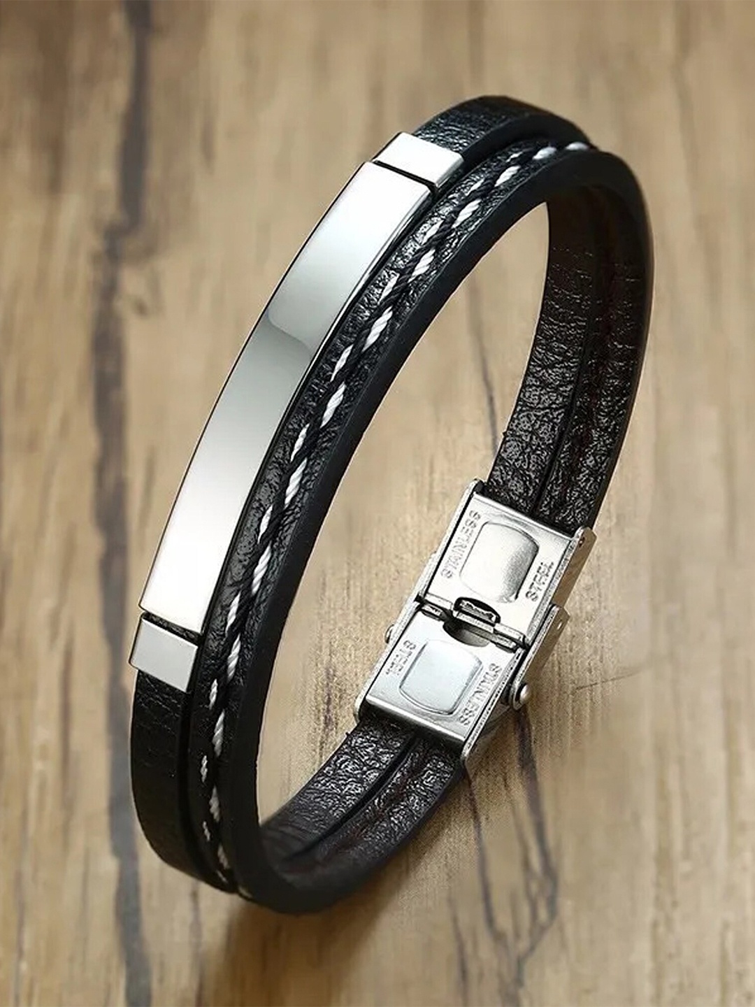 

Fashion Frill Men Silver-Plated Multistrand Bracelet