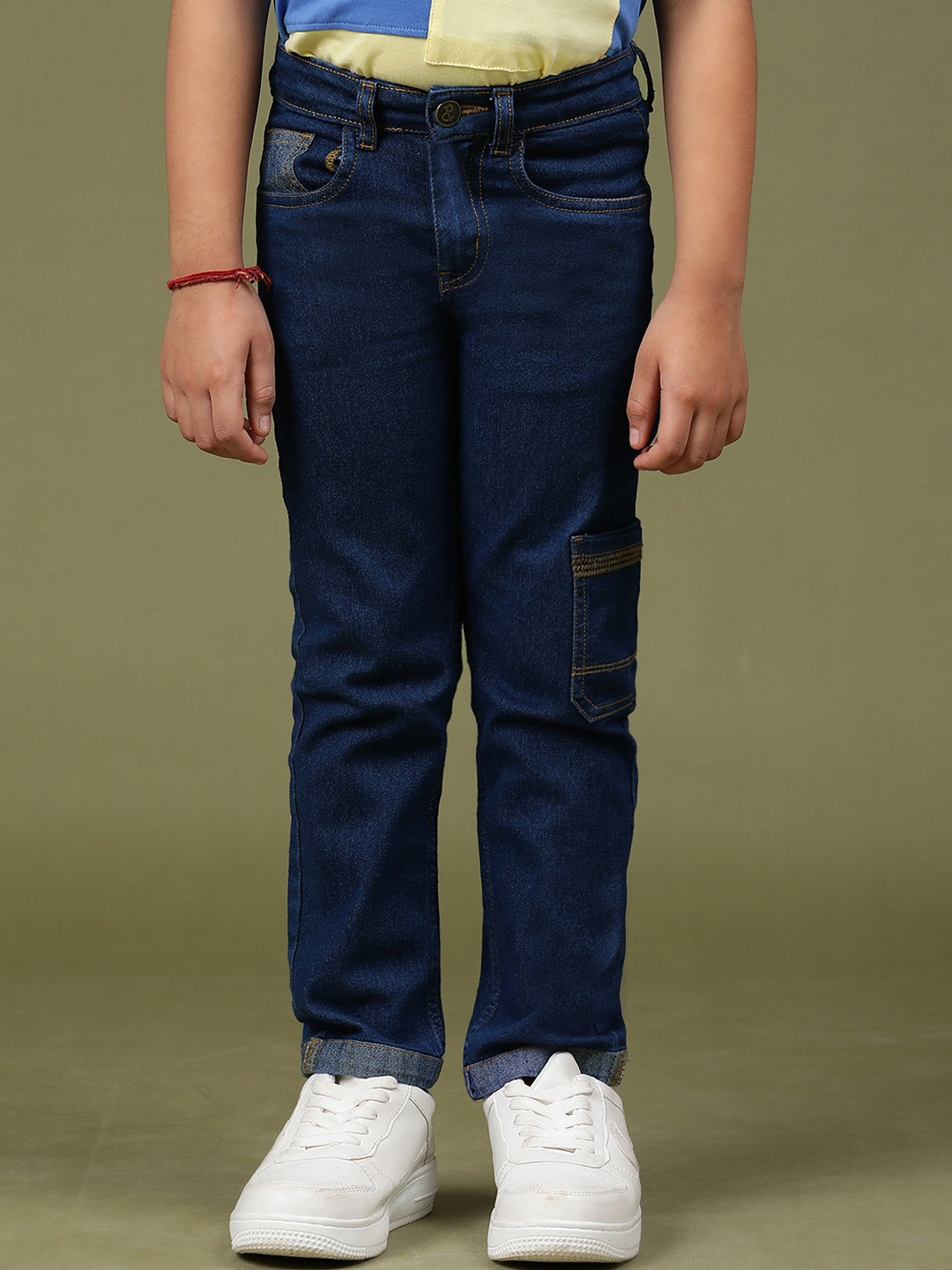 

TALES & STORIES Boys Straight Fit Clean Look Stretchable Jeans, Blue