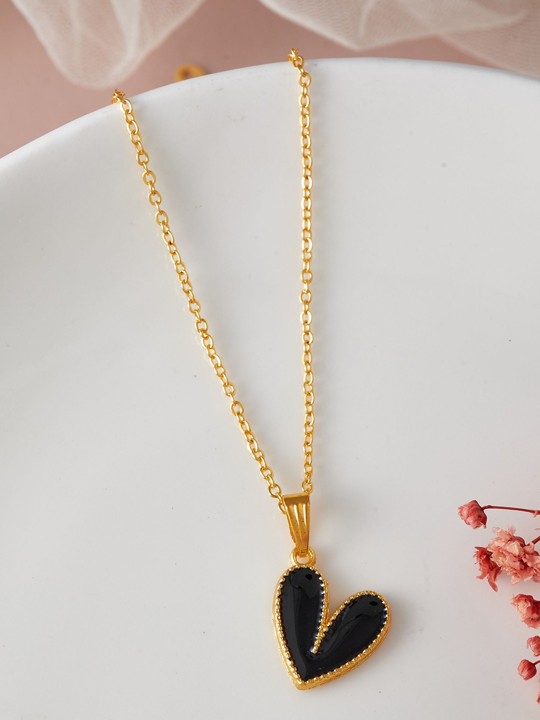 

DressBerry Gold-Plated Stone-Studded Pendant With Chain