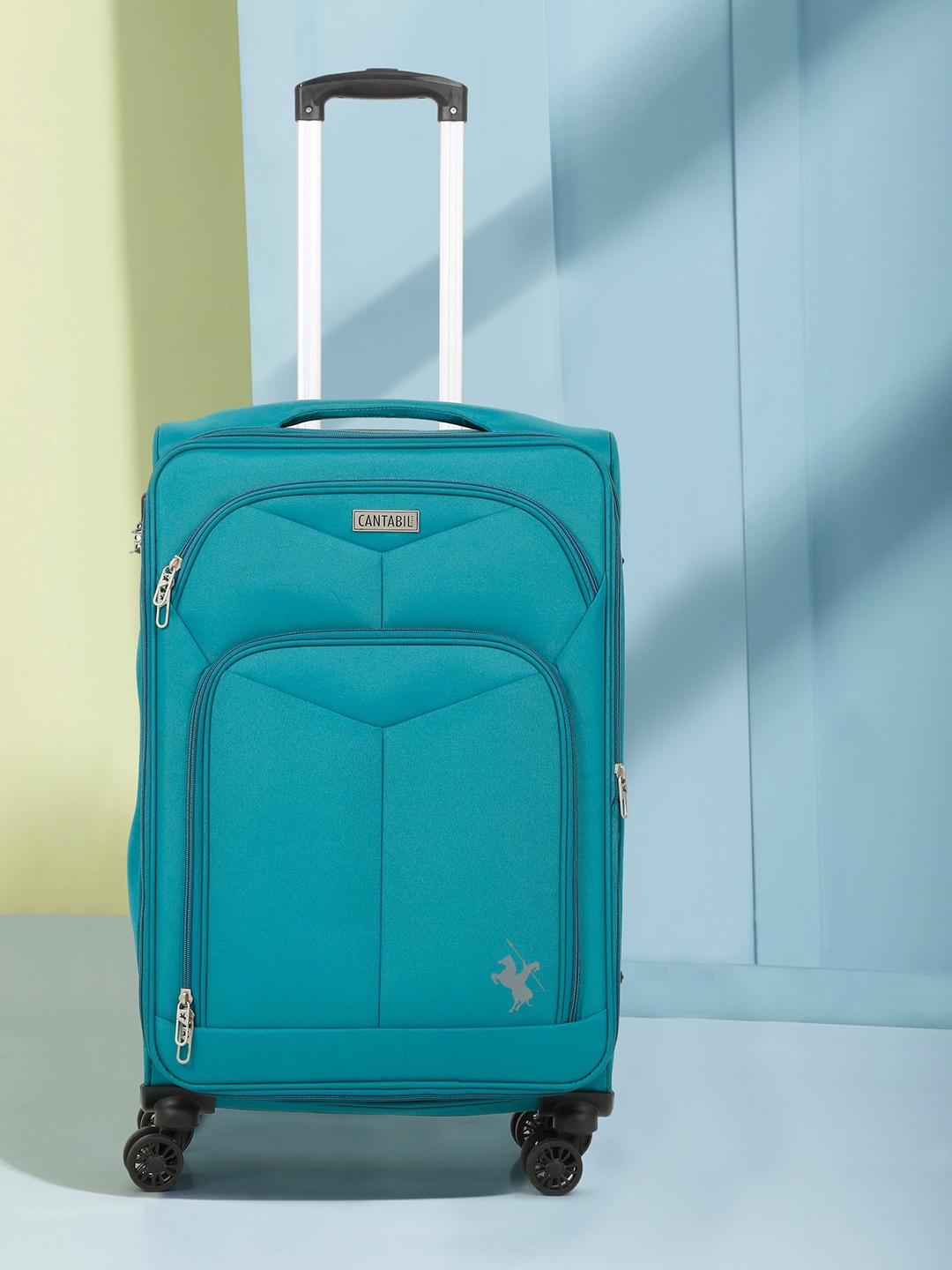

Cantabil Soft Sided 24 inch Medium Trolley Bag, Teal
