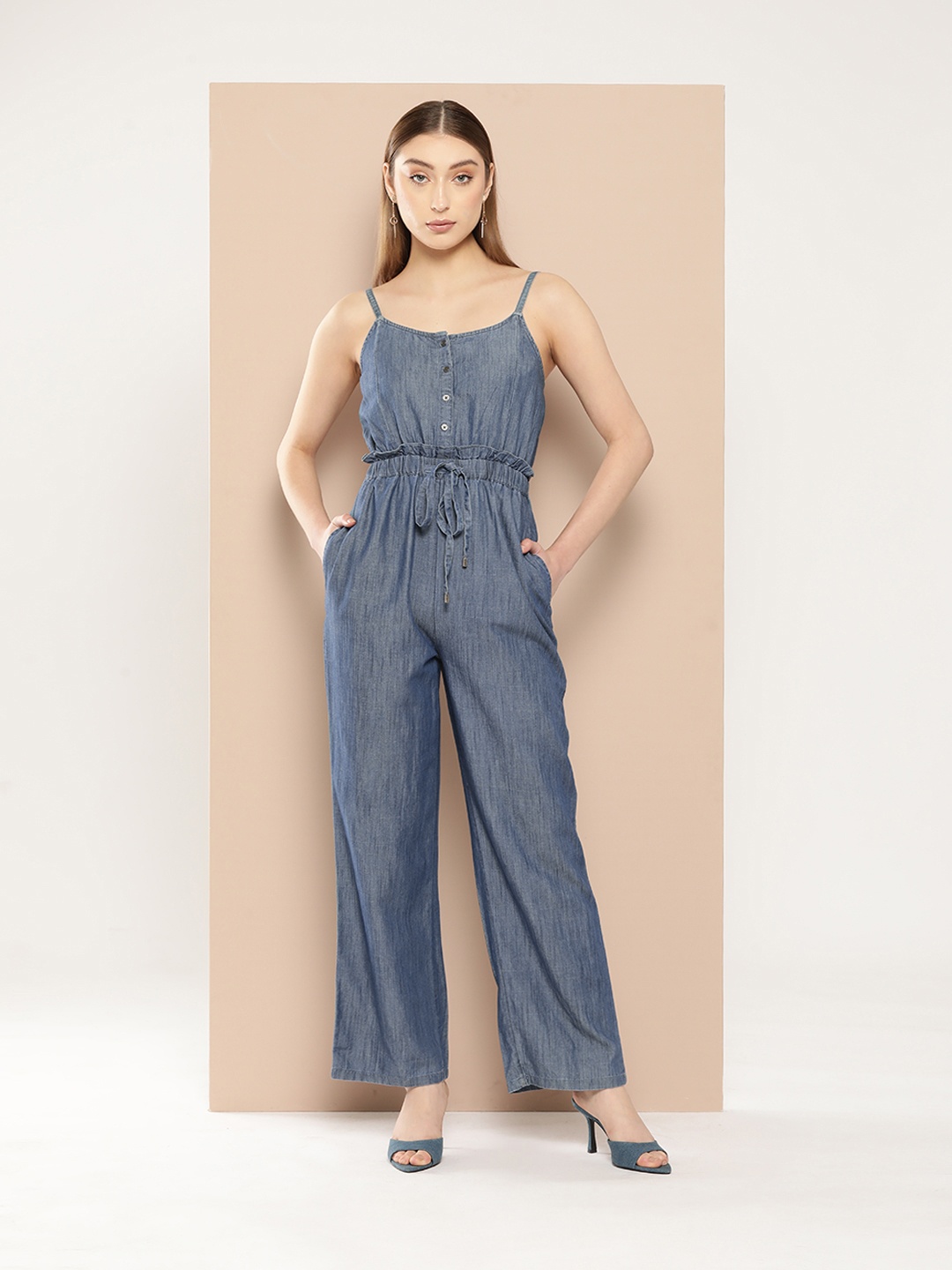 

Chemistry Pure Cotton Basic Jumpsuit, Blue