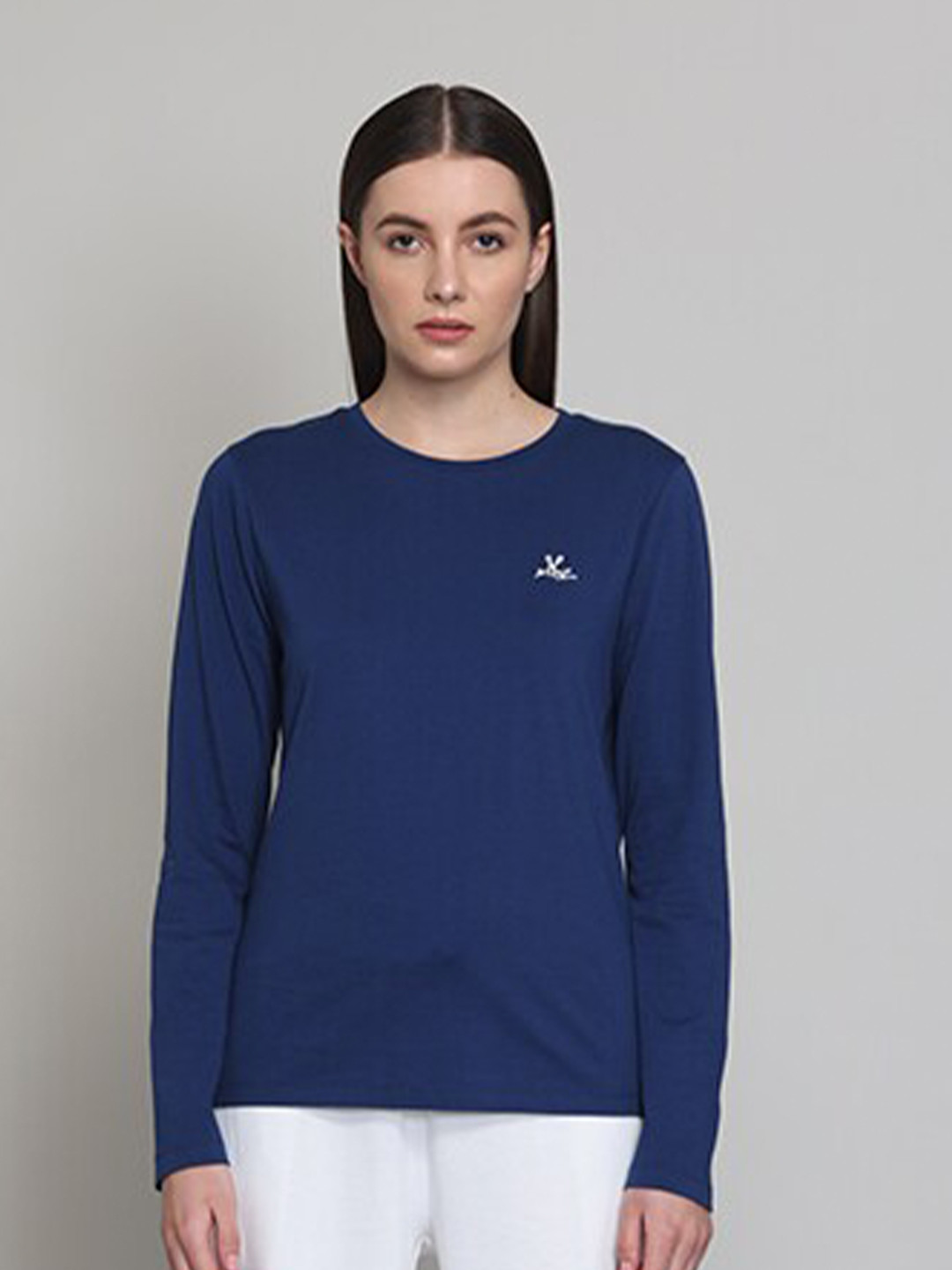 

Muvazo Long Sleeves Pure Cotton T-shirt, Navy blue