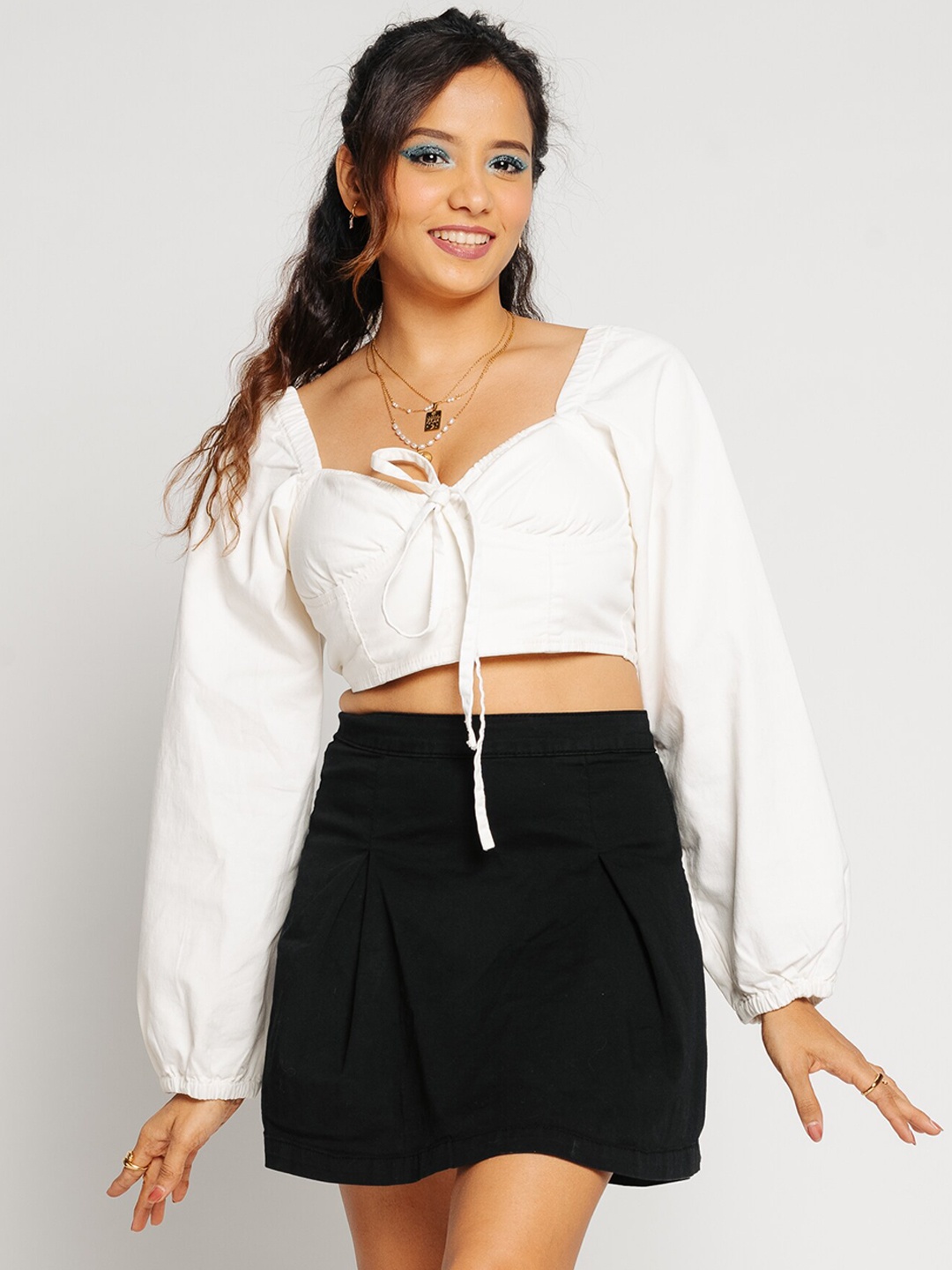 

FREAKINS A-Line Mini Skirt, Black