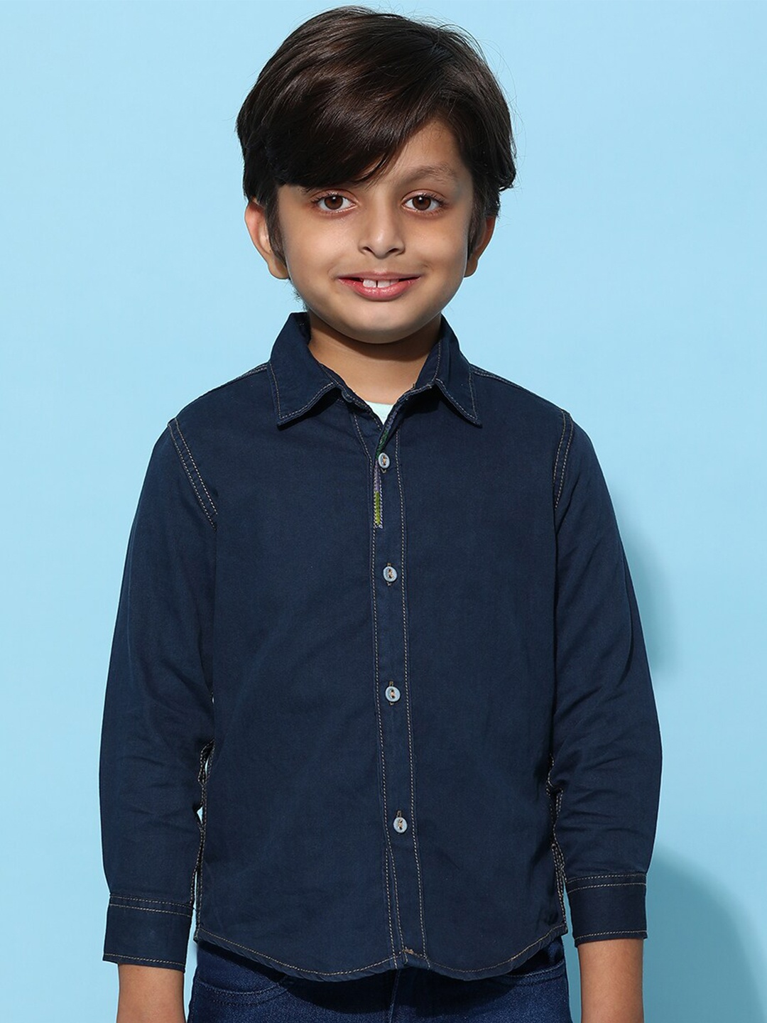 

TALES & STORIES Boys Pure Cotton Casual Shirt, Blue