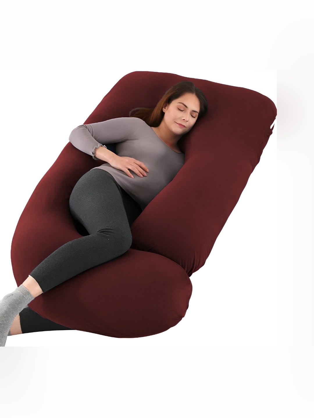 Texlux Maroon Fibre Filled Lightweight Maternity Pillow