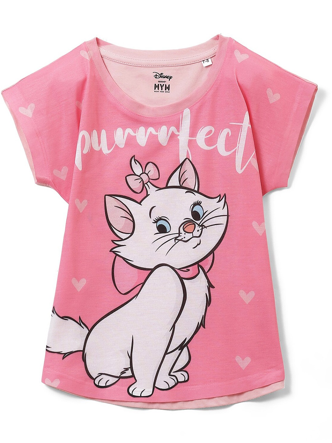 

Wear Your Mind Girls Aristocats Printed Extended Sleeves T-shirt, Pink