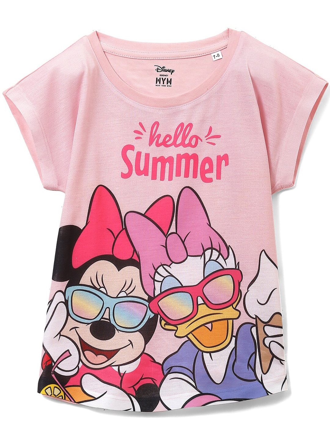

Wear Your Mind Girls Minnie Mouse Printed Extended Sleeves T-shirt, Pink