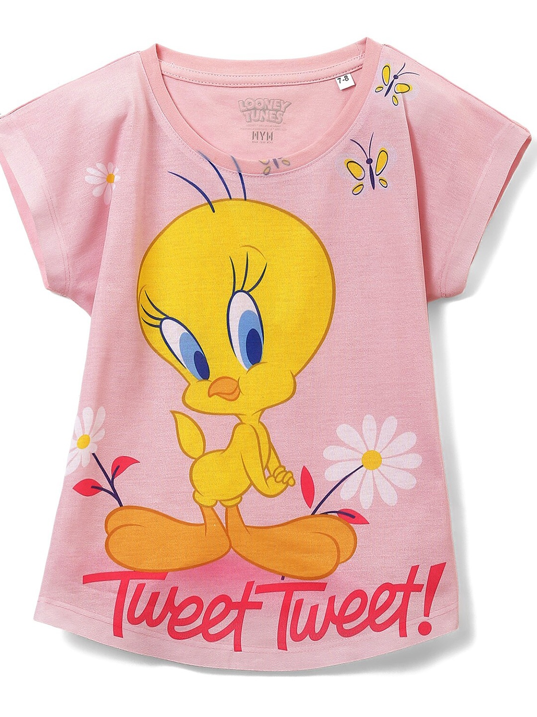 

Wear Your Mind Girls Tweety Printed T-shirt, Pink