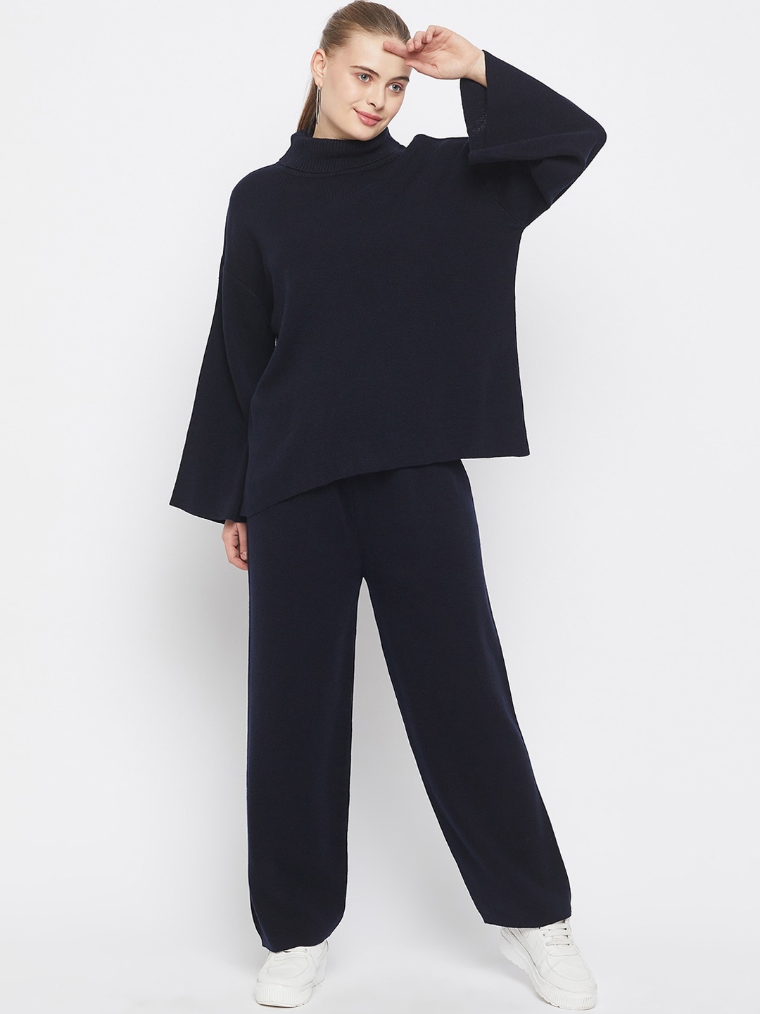 

Club York High Neck Sweater With Trouser, Navy blue
