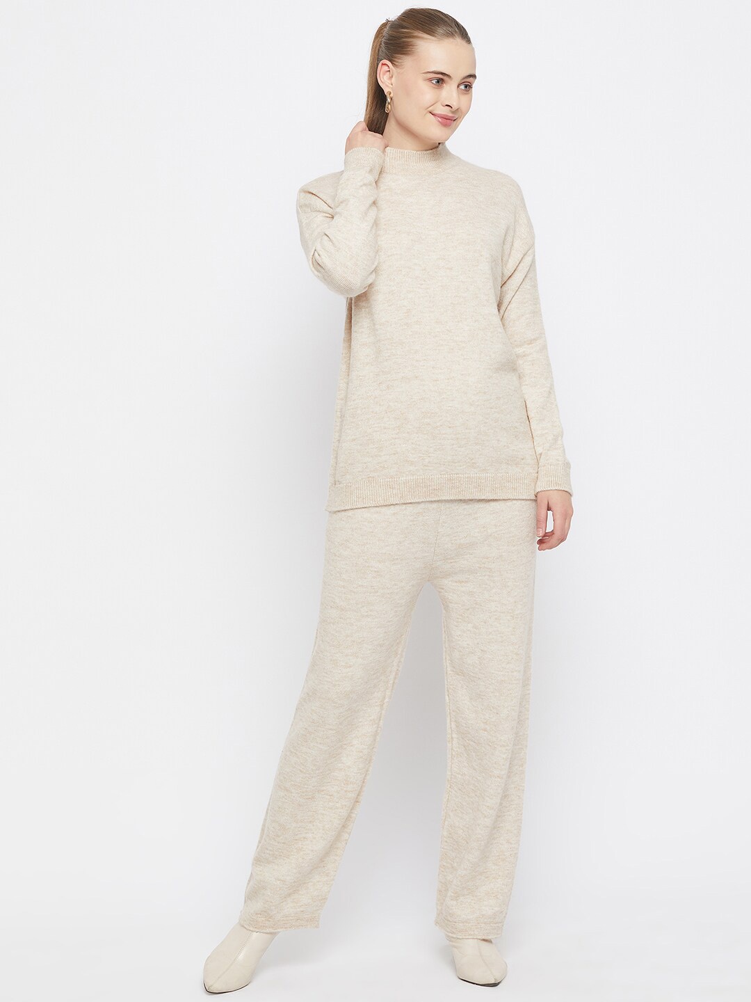 

Club York Self-Design Sweater & Trousers Co-Ords, Beige
