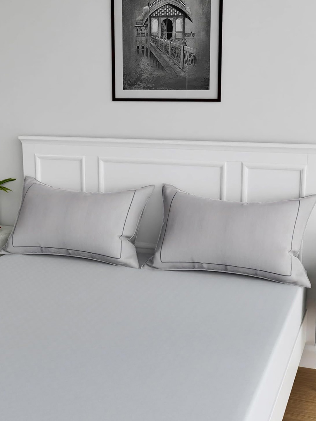 

Kuber Industries Grey & Black 4 Pieces Pure Cotton Rectangle Pillow Covers