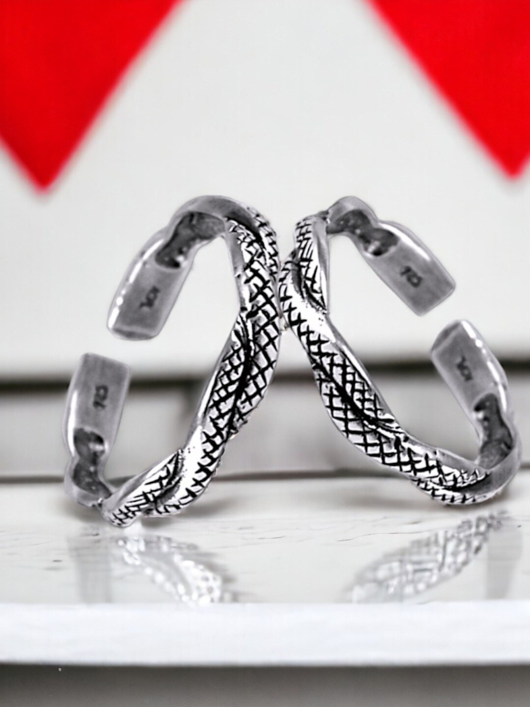 

Taraash 2Pcs 925 Sterling Silver Toe Rings