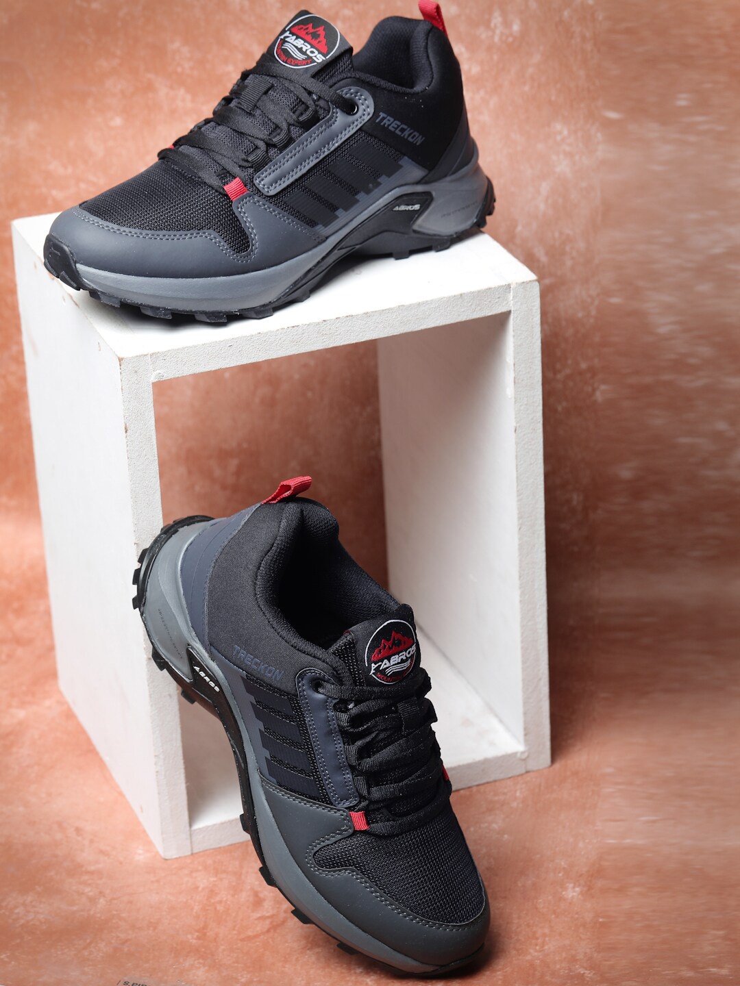 

ABROS Men OYSTER Lace-Up Running Shoes, Black