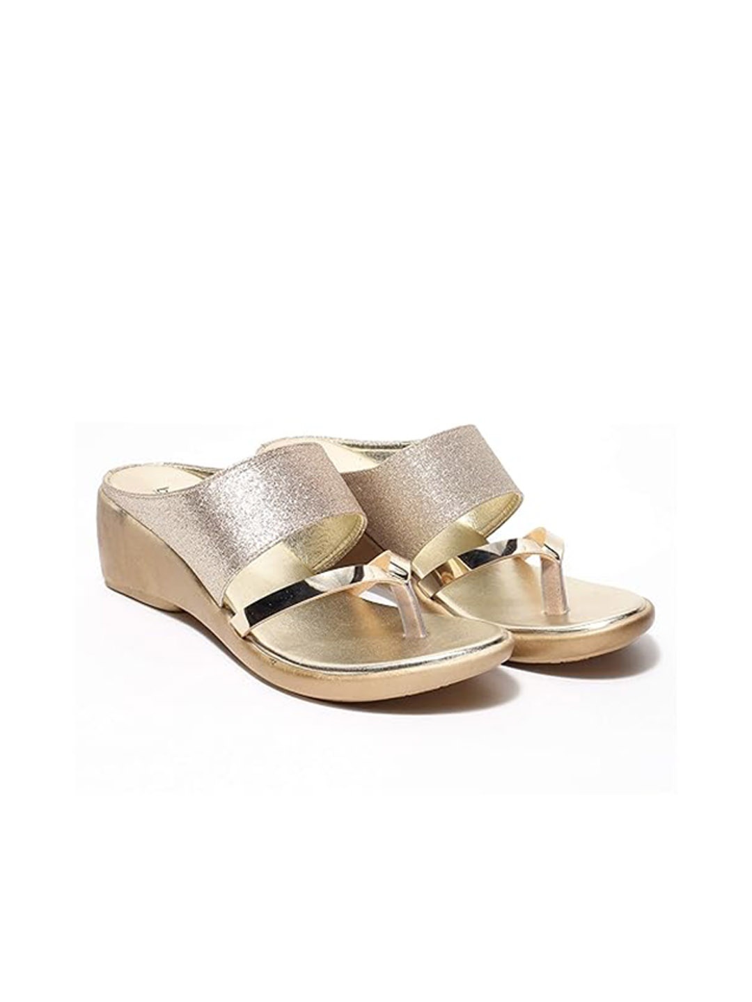 

Butterflies Shimmered Open Toe Wedge Heels, Gold