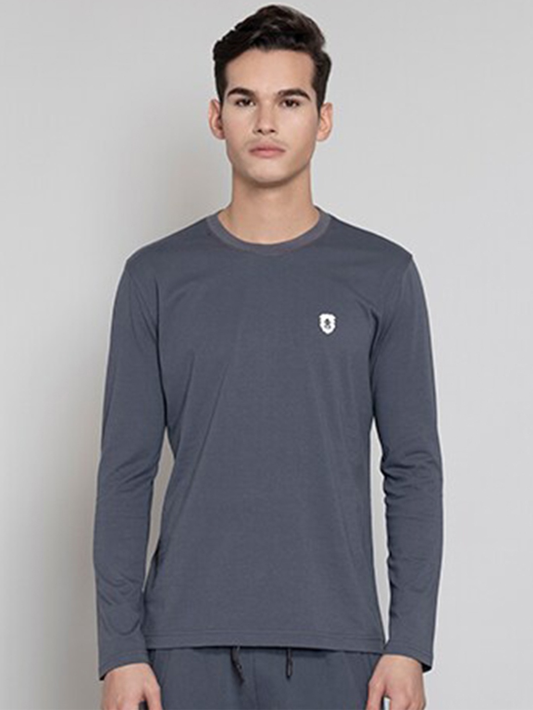 

Muvazo Round Neck Pure Cotton T-shirt, Grey