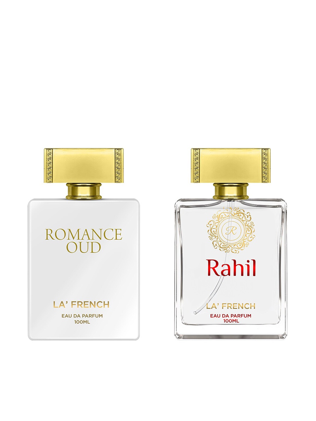 

La French Romance Oud & Rahil 2Pcs Long Lasting Eau De Parfum - 100ml Each, Black