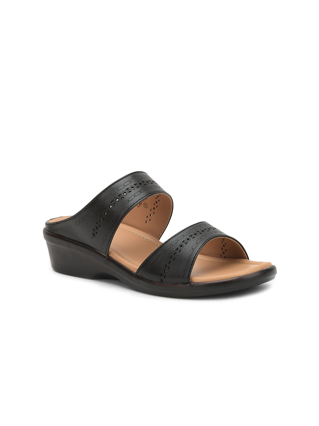 

Liberty Black PU Kitten Sandals