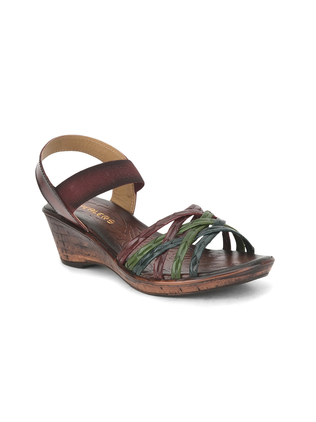 

Liberty Strappy Leather Open Toe Wedge Heels, Brown