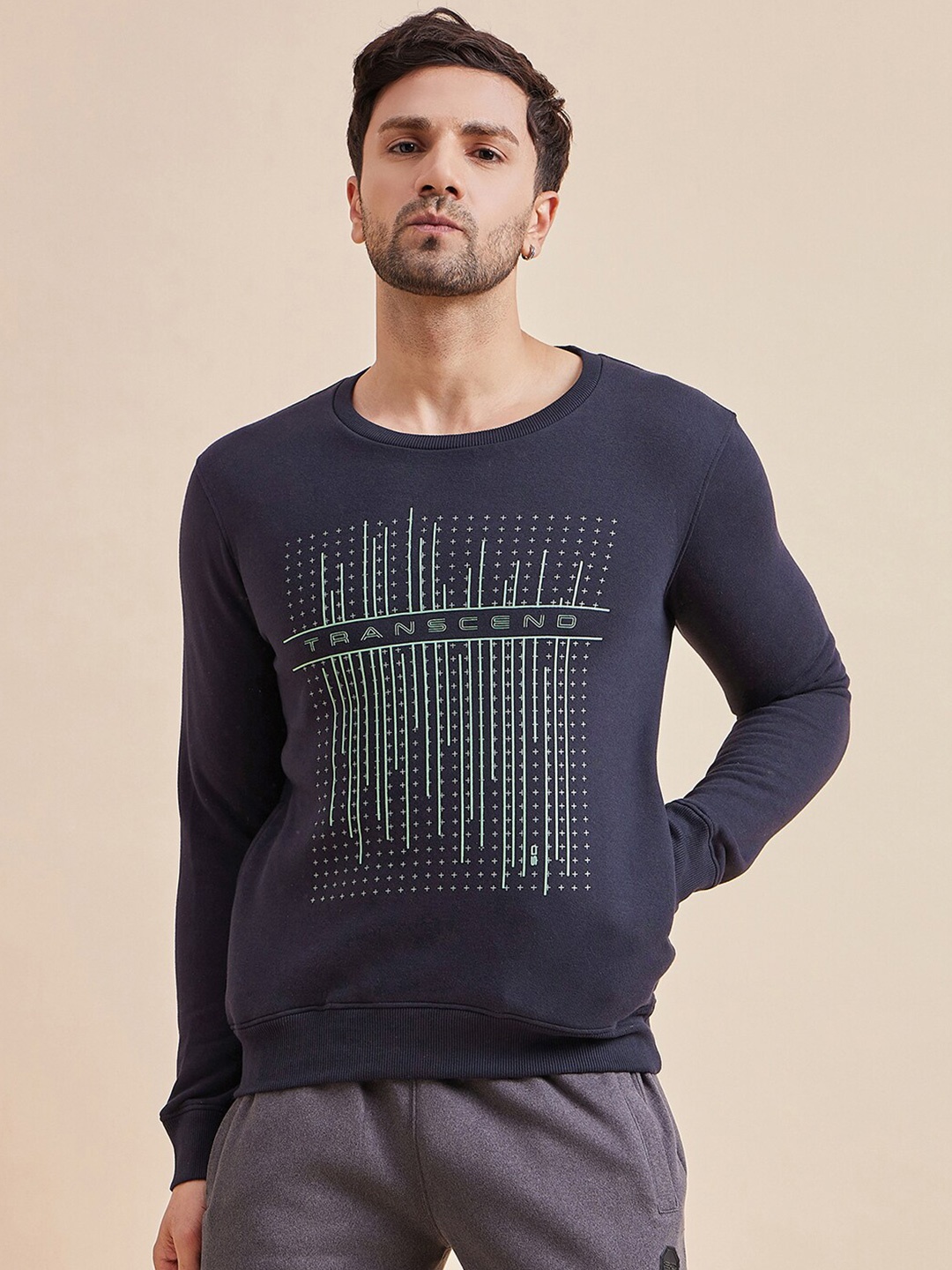 

Sweet Dreams Graphic Printed Long Sleeves Fleece Sweatshirt, Navy blue
