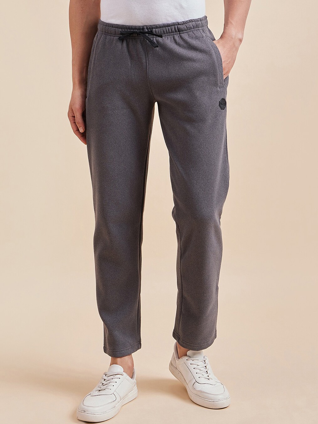 

Sweet Dreams Men Mid-Rise Velvet Track Pants, Grey