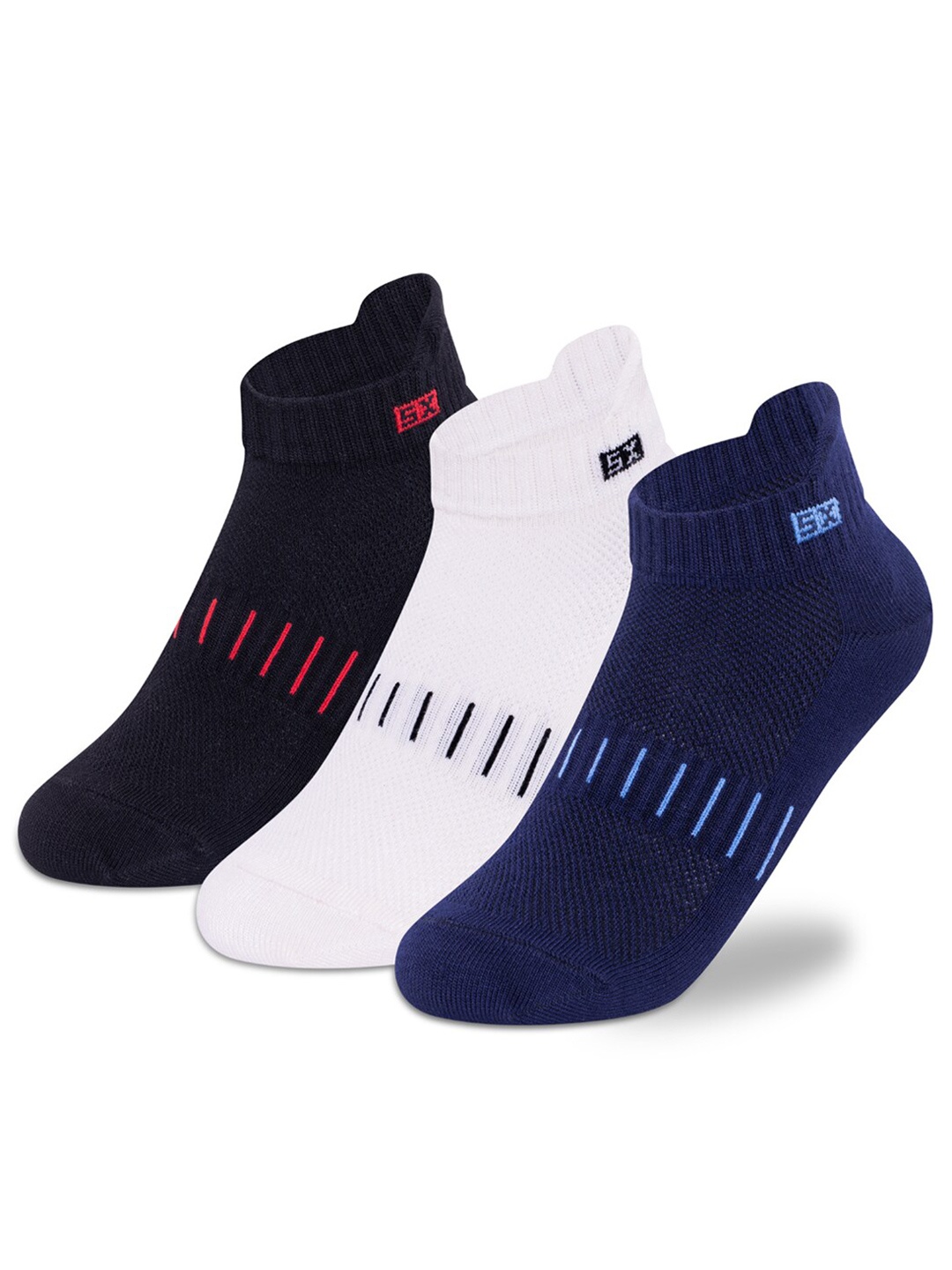 

Supersox Boys Pack Of 3 Patterned Ankle Length Socks, Black