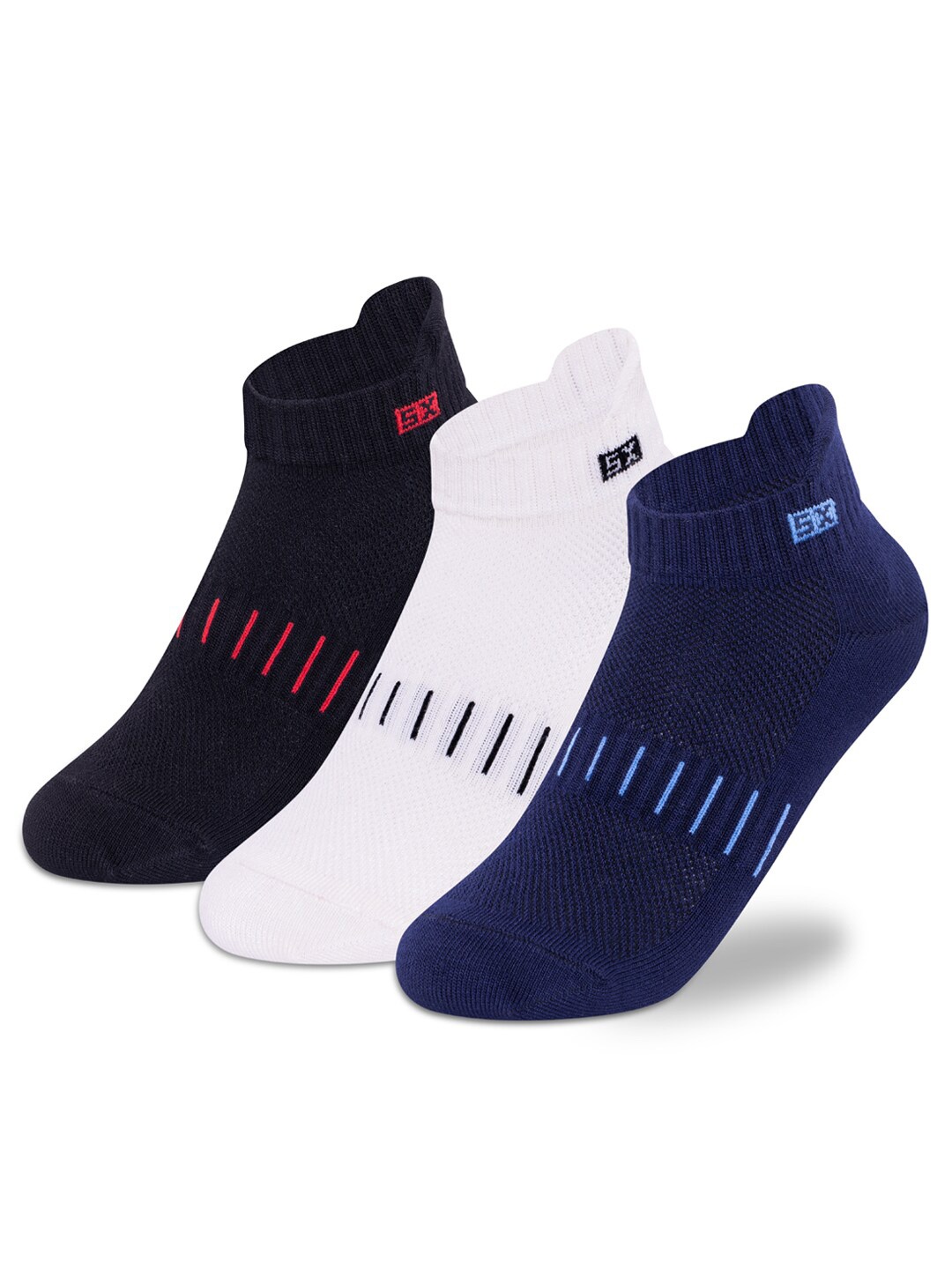 

Supersox Infants Pack Of 3 Patterned Bamboo Ankle length Socks, White
