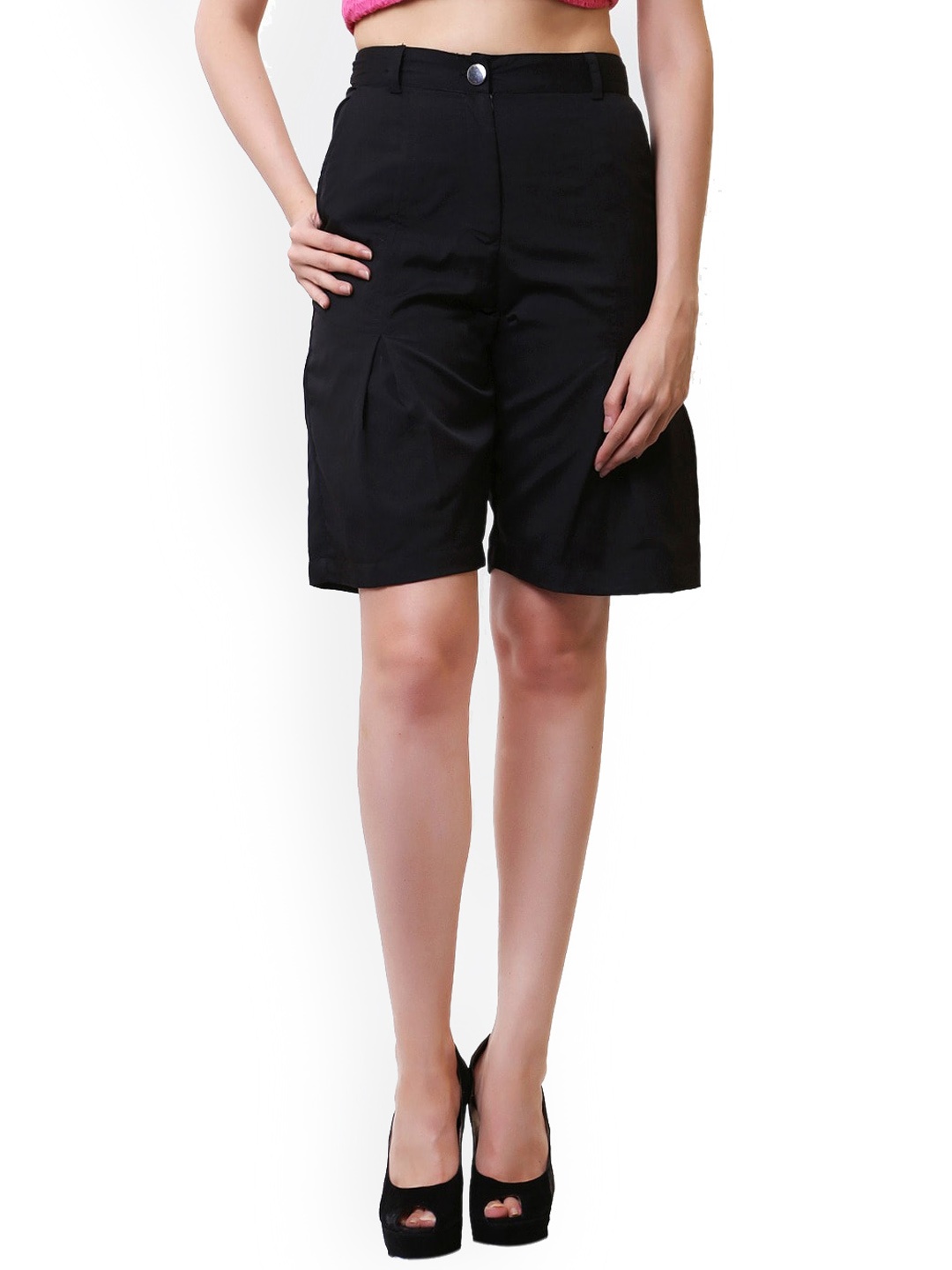 

BAESD Women Mid Rise Above Knee Shorts, Black