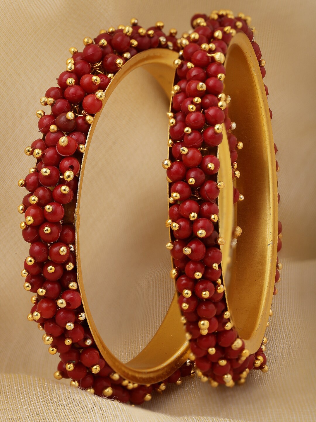 

Sukkhi Set Of 2 Gold Plated Beaded Bangles