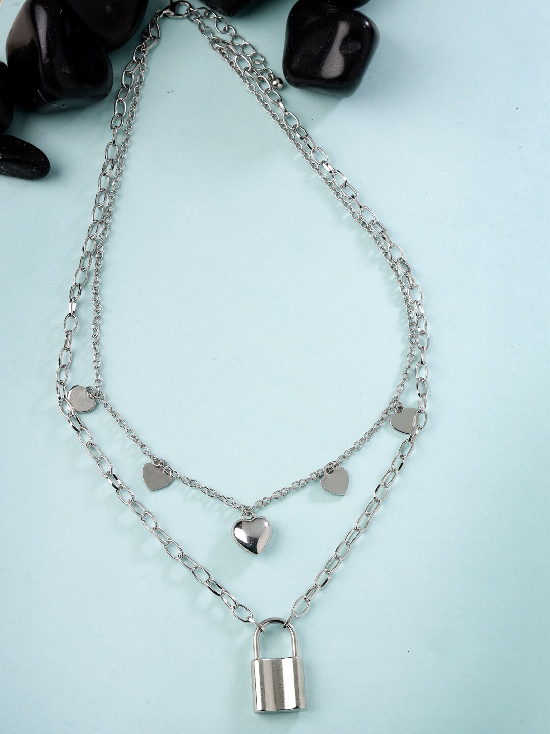 

Scintillare By Sukkhi Rhodium-Plated Layered Necklace, Silver