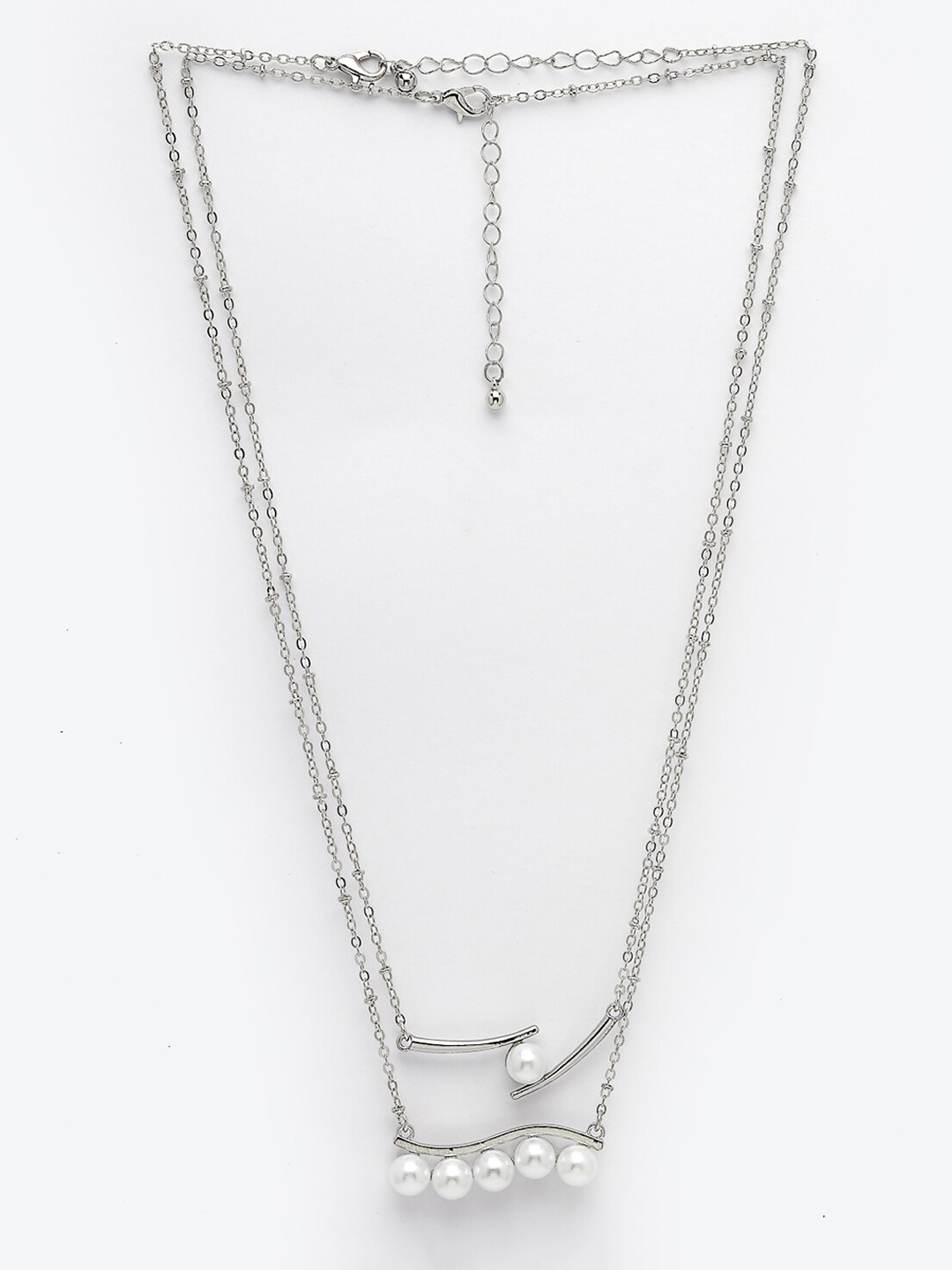 

Scintillare By Sukkhi Rhodium-Plated Layered Necklace, Silver