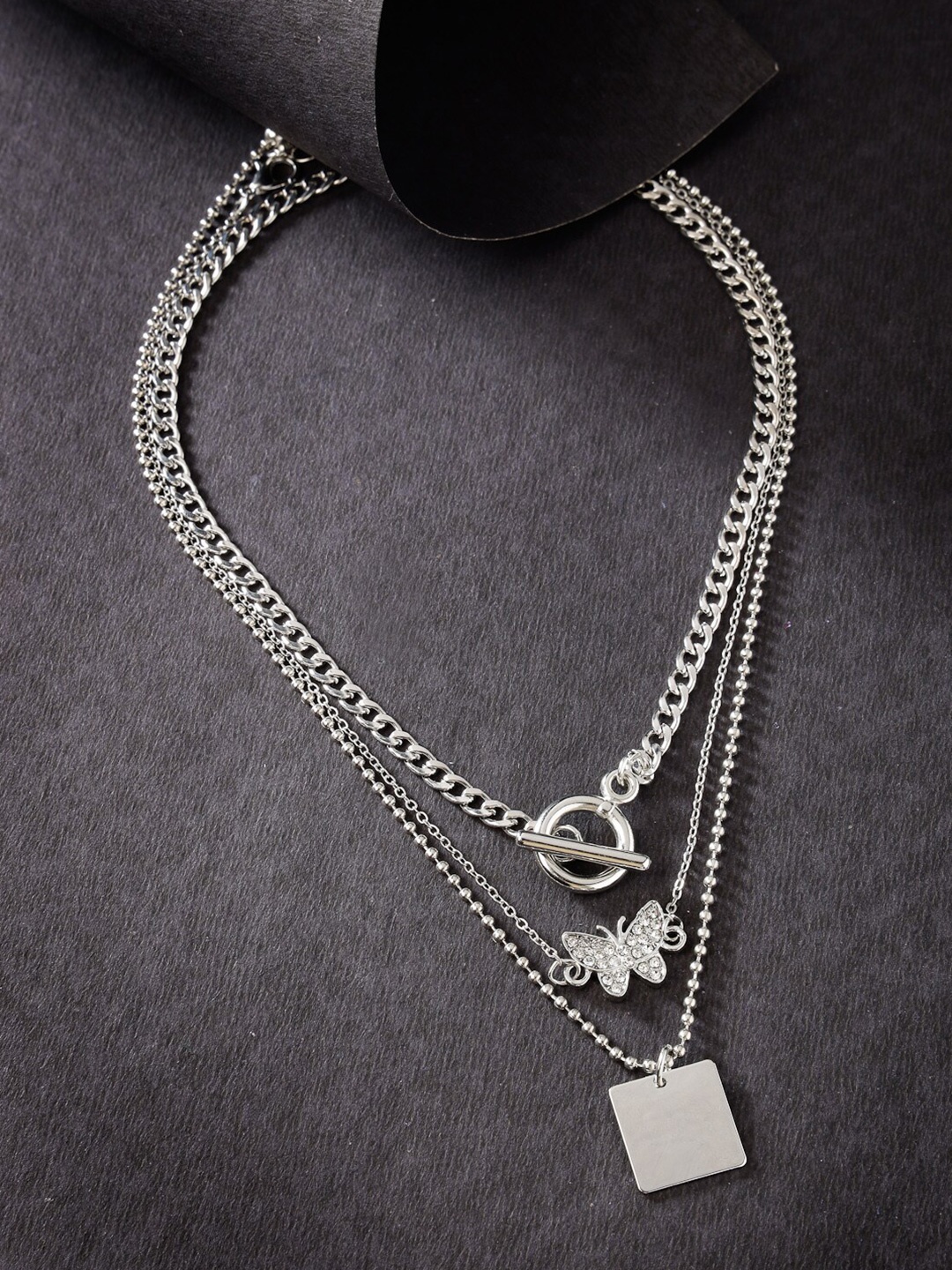 

Scintillare By Sukkhi Rhodium-Plated Layered Necklace, Silver