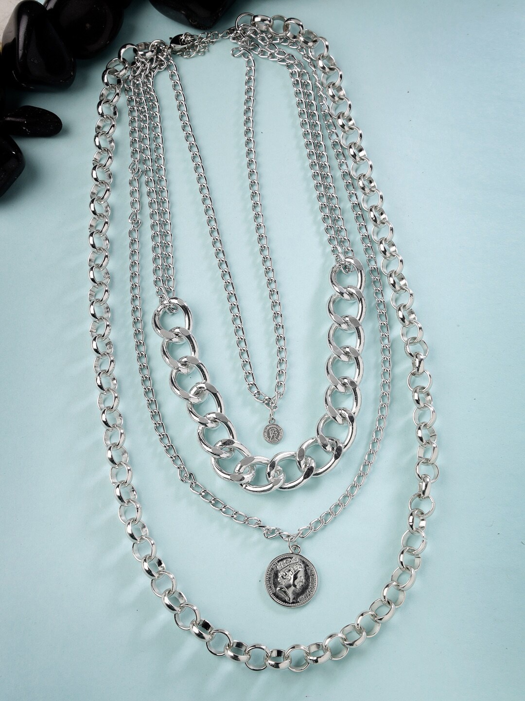 

Scintillare By Sukkhi Rhodium-Plated Layered Necklace, Silver