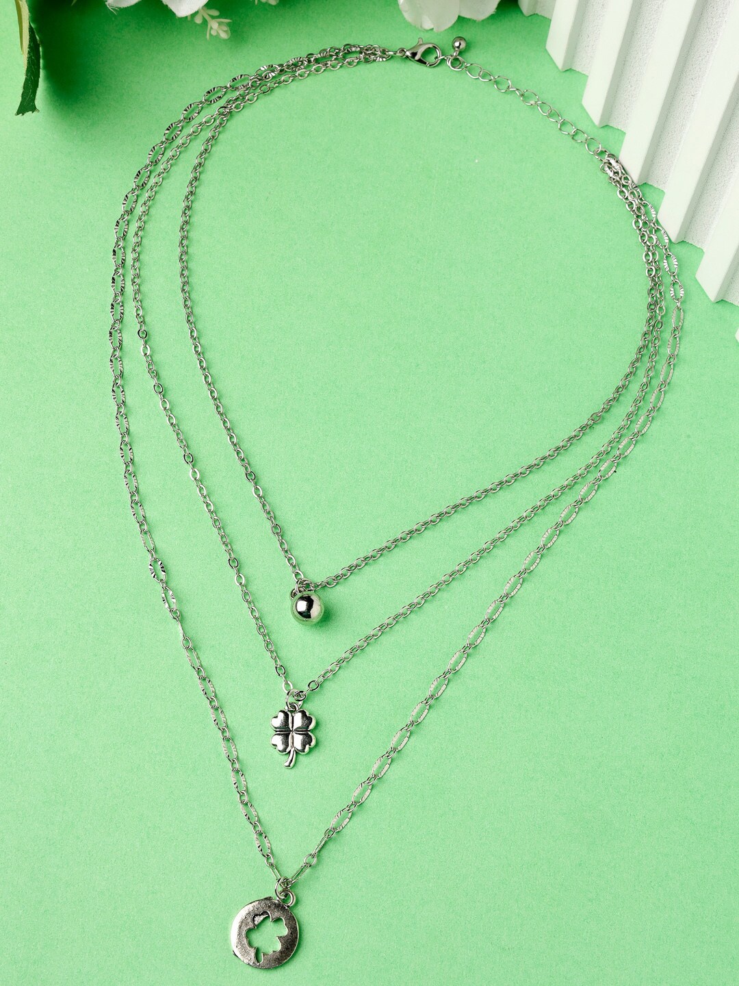

Scintillare By Sukkhi Rhodium-Plated Layered Necklace, Silver