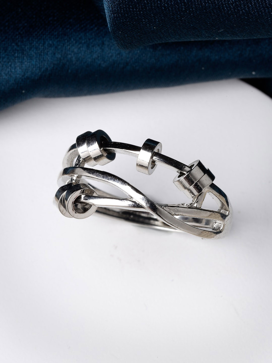 

Scintillare By Sukkhi Rhodium Plated Adjustable Ring, Silver