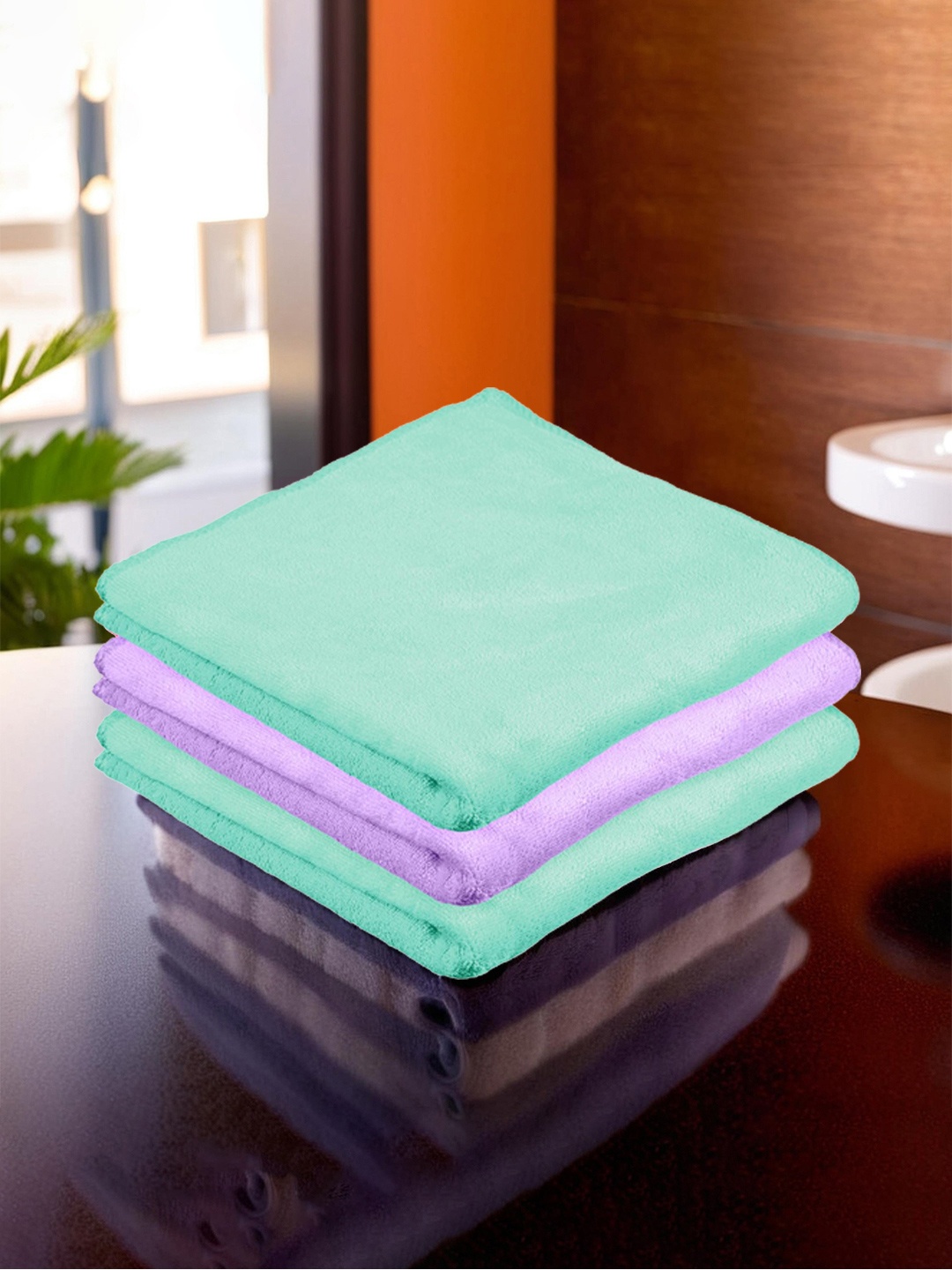 

Kuber Industries 3-Pcs Purple & Blue 400 GSM Kitchen Towels