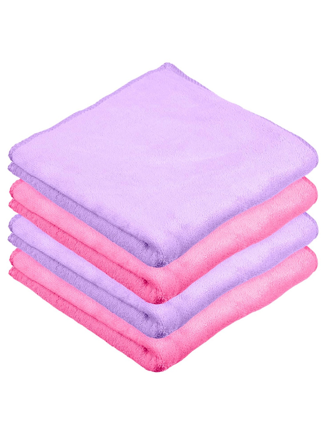 

Kuber Industries Purple & Pink 4 Pcs Microfibre Kitchen Towels