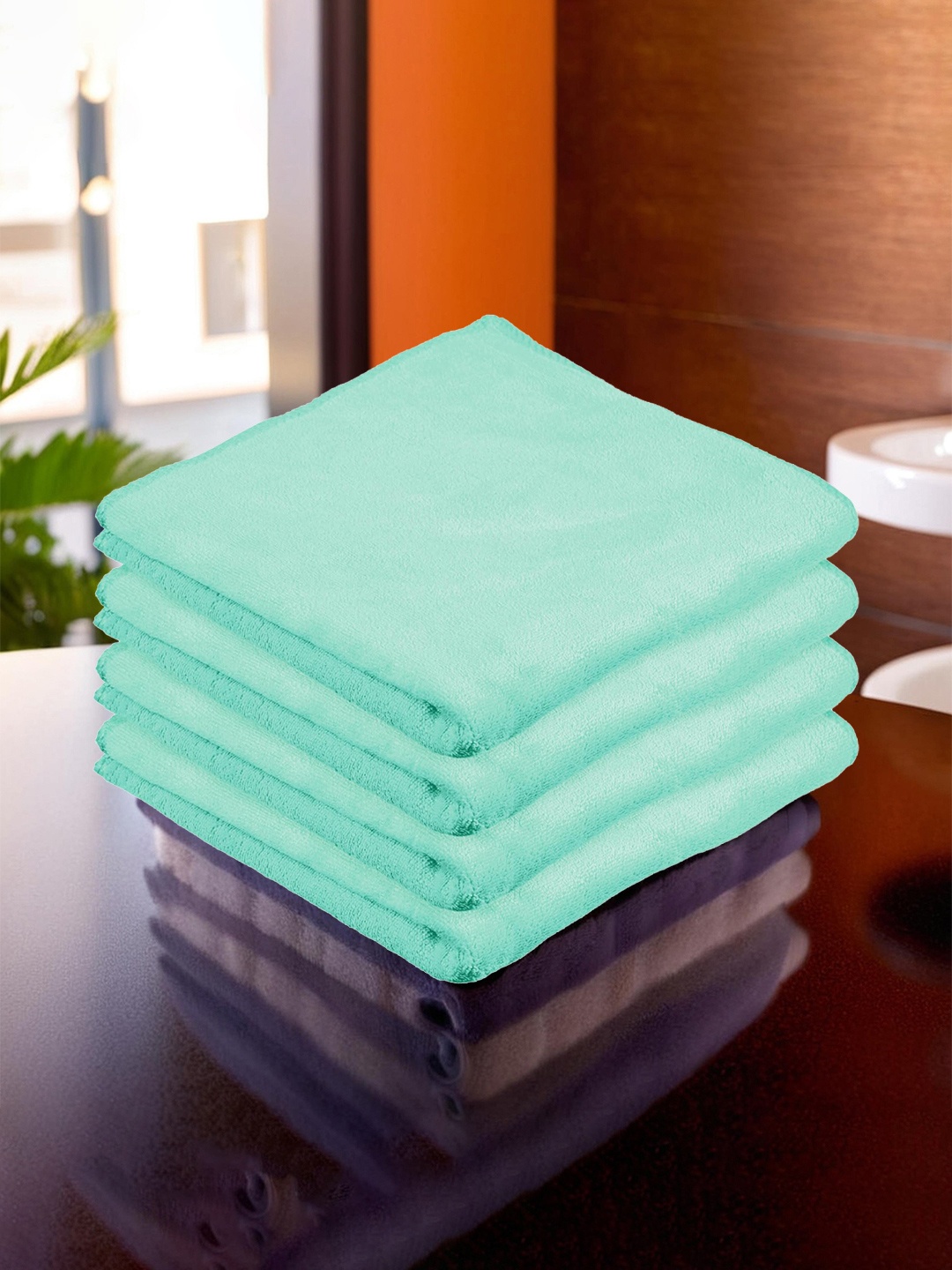 

Kuber Industries 4-Pcs Green 400 GSM Kitchen Towels