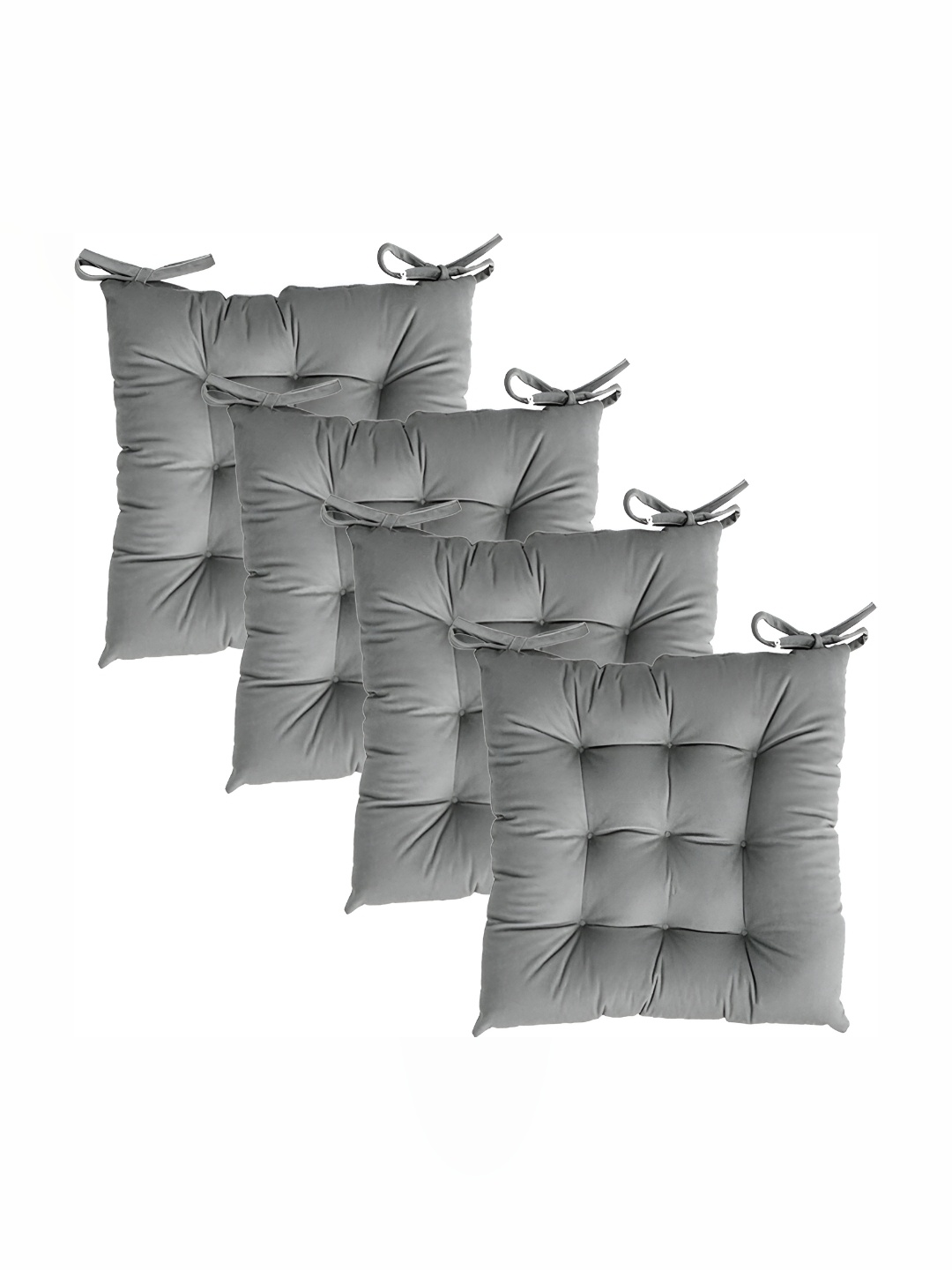 

Texlux 4 Pieces Grey Square Chair Pads