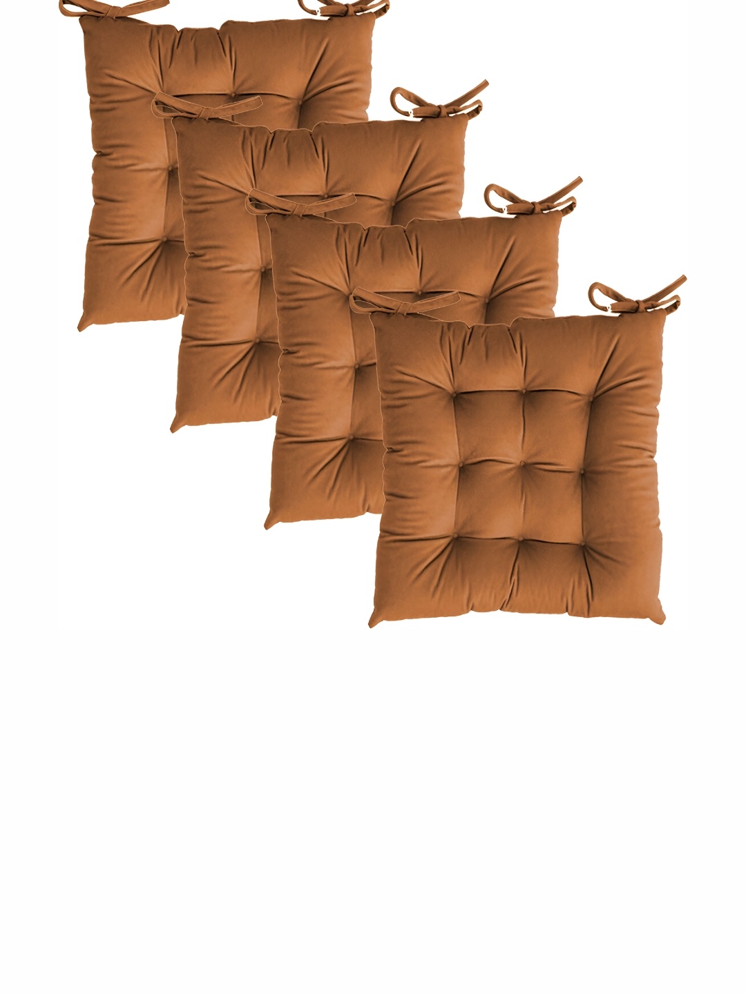 

Texlux 4 Pieces Brown Square Chair Pads