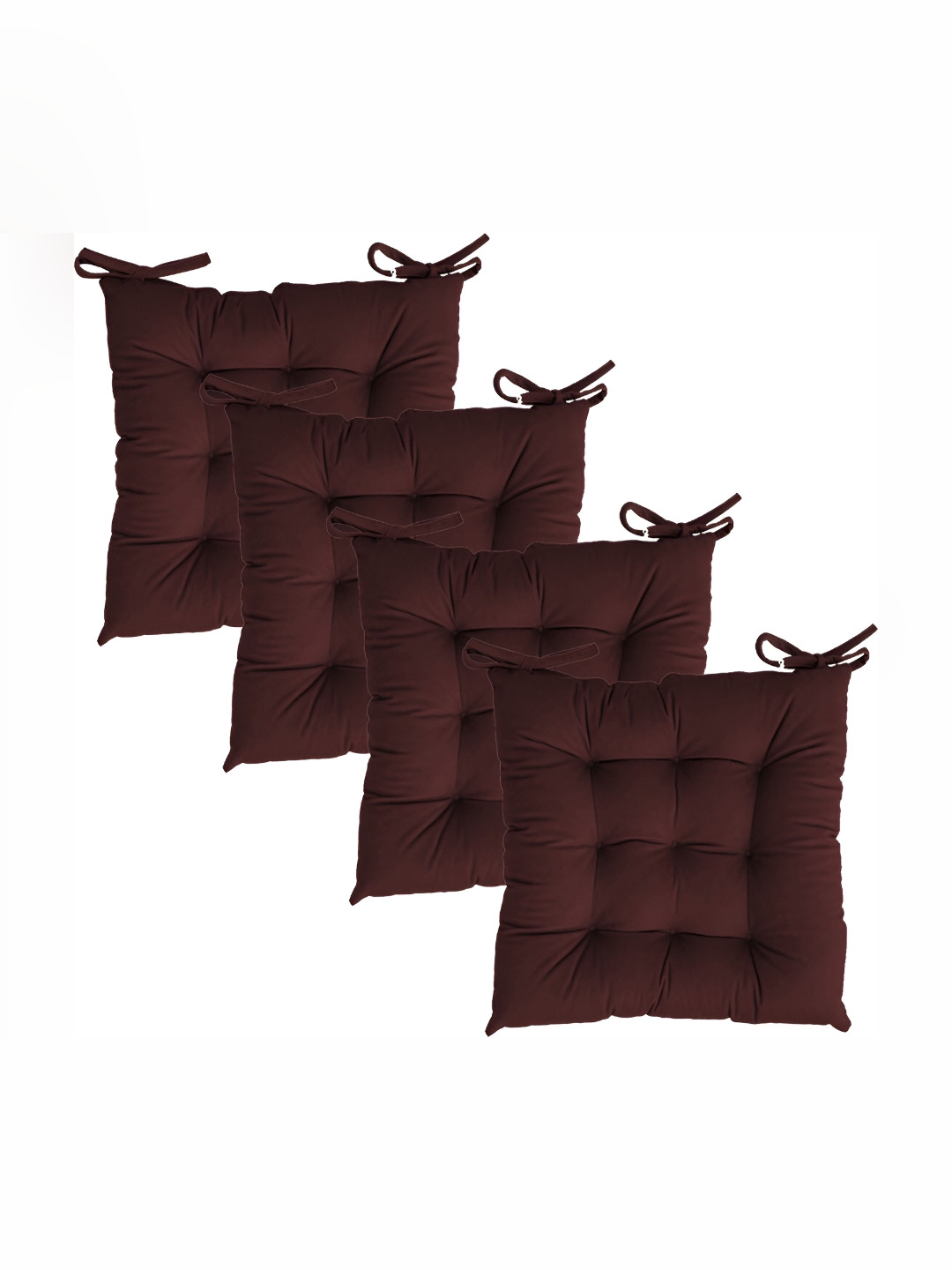 

Texlux 4 Pieces Maroon Square Chair Pads