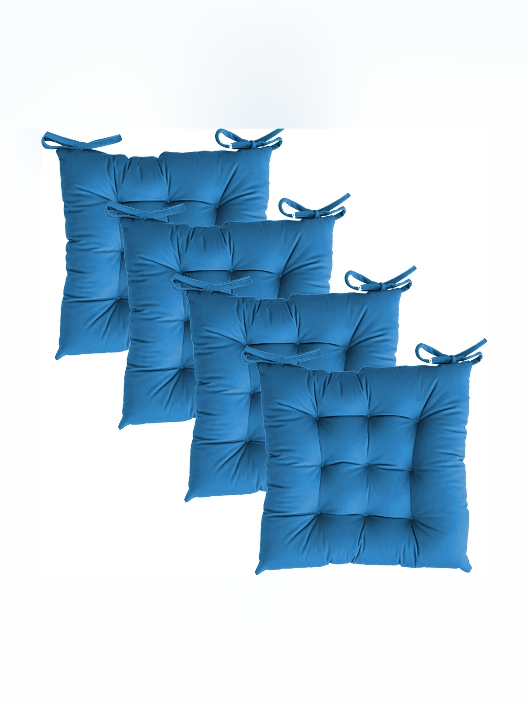 

Texlux 4 Pieces Blue Square Chair Pads