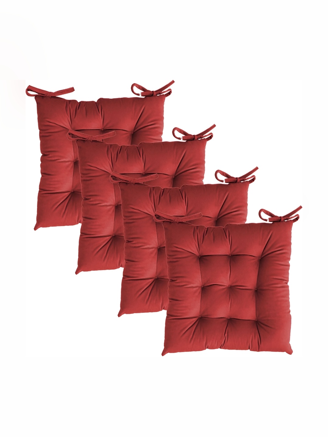

Texlux Red 4 Pieces Quilted Chair Pads